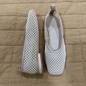 NWT Free People Coastline Mesh Ballet Flats Shoes Women's Size US 8 Rose Beige